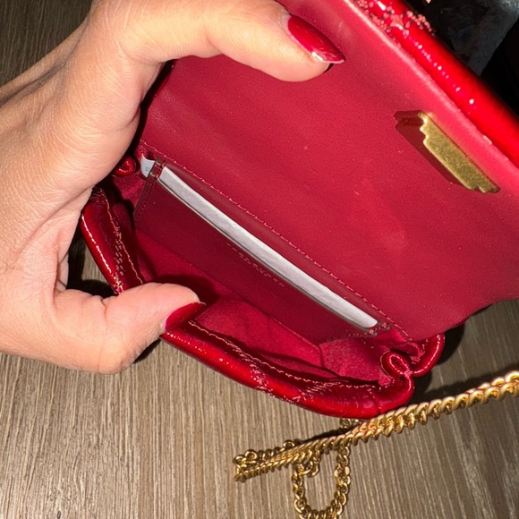 Red Quilted Leather Chain Bag - Picture 6 of 6